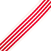 Tassenband | katoen | 30 mm | 3 meter | gestreept - rood wit Tassenband TASB - KATOEN - ROOD - WIT - 3M